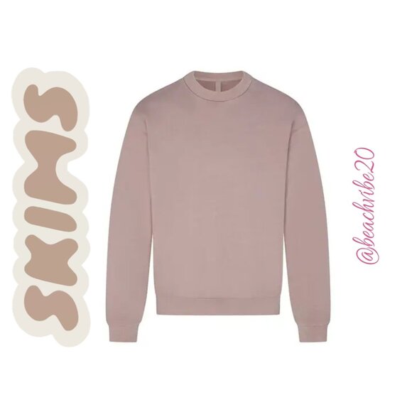 SKIMS Men's Terry Fleece Classic Crewneck Fawn Medium NWT - Picture 5 of 5